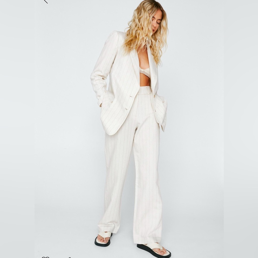 Nasty gal Metallic pinstripe blazer suit set